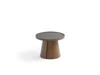 Penna Small Round Table - Walnut Over Ash